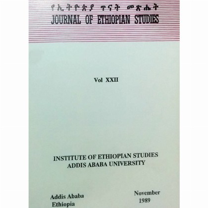 Journal of Ethiopian Studies Vol.XXII (November 1989)