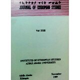 Journal of Ethiopian Studies Vol.XXII (November 1989)