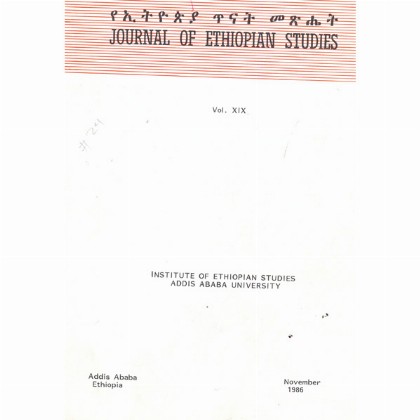 Journal of Ethiopian Studies Vol.XIX (November 1986)