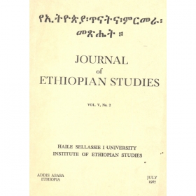 Journal of Ethiopian Studies Vol.V, No.2 (July 1967)