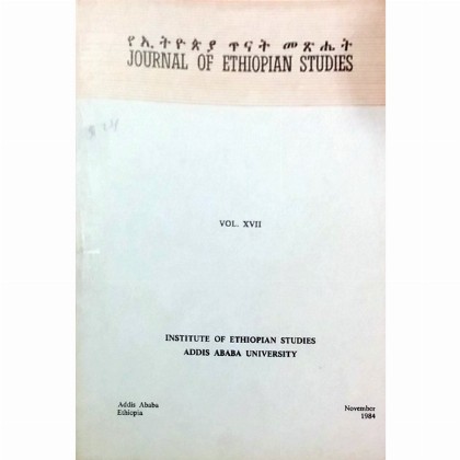 Journal of Ethiopian Studies Vol.XVII (November 1984)