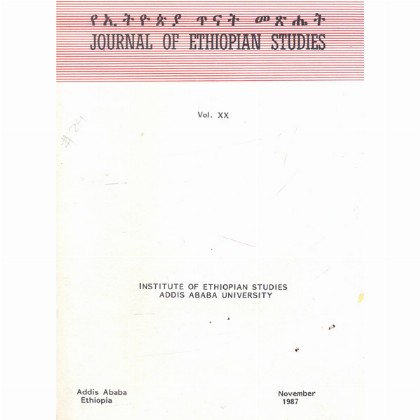 Journal of Ethiopian Studies Vol.XX (November 1987)