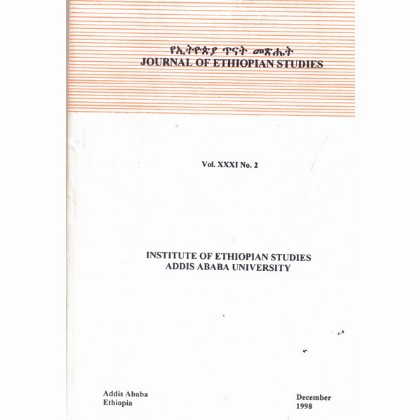 Journal of Ethiopian Studies Vol.XXXI No.2 (December 1998)
